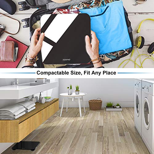 RENPHO Bluetooth Báscula de Baño Peso Digital con IMC, Báscula de Pesaje Inteligente con Aplicación de Teléfono Inteligente y LED Retroiluminado Fácil de Leer, Vidrio Templado Resistente,400 lb,Blanco