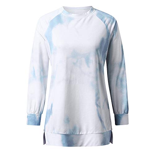 ReooLy Pull-Over, Sudadera con Capucha y Estampado navideño de Manga Larga para Mujer(Azul，XXXL)