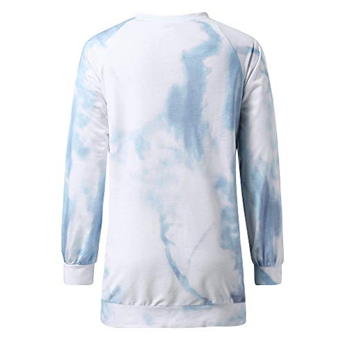 ReooLy Pull-Over, Sudadera con Capucha y Estampado navideño de Manga Larga para Mujer(Azul，XXXL)