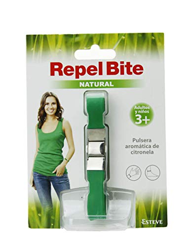 REPEL BITE NATURAL ADULTO pulsera citronela. Pulsera AntImosquitos. Ajustablepara muñeca y tobillo. Resistente al agua. Duración 3 semanas.
