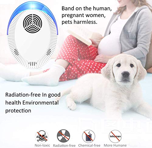 Repelente Ultrasónico Mosquitos, de Plagas Control de Plagas para Las Moscas, Cucarachas, Arañas, Hormigas, Ratas y Ratones, Insectos Antimosquitos Eléctrico Extra Fuerte para Interiores (4 Packs)