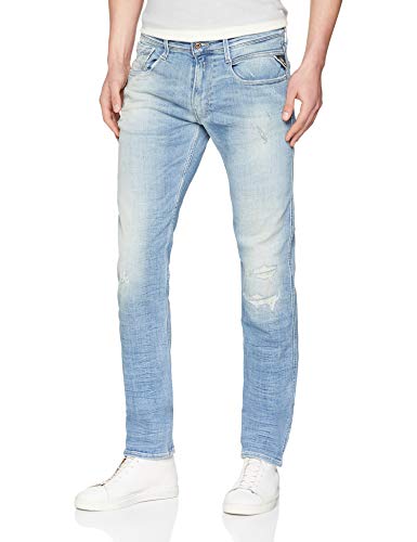 REPLAY Anbass Vaqueros Slim, Azul (Super Light Blue 11), W33/L34 (Talla del Fabricante: 33) para Hombre