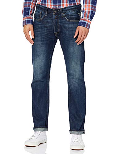 Replay MA955 Newbill, Vaqueros straight Hombre, Azul (Blau 007), W30/L34