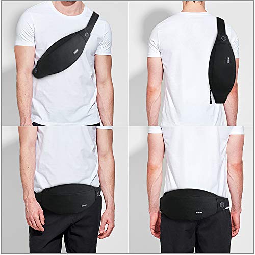 Resistente al Agua riñonera Bolsa de Cintura 4 Bolsillos con Cremallera Bolsa riñonera de Viaje Senderismo al Aire Libre Deporte Vacaciones Dinero Bolsa de Cadera Paquete (Azul Marino)