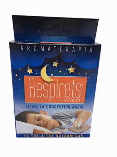 RESPIRETS confort respiratorio 12 toallitas infantiles aromáticas balsámicas, facilitan la respiración por la nariz, suavizan la garganta y calman la tos
