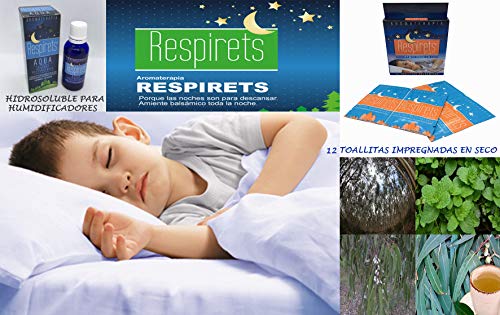 RESPIRETS confort respiratorio 12 toallitas infantiles aromáticas balsámicas, facilitan la respiración por la nariz, suavizan la garganta y calman la tos