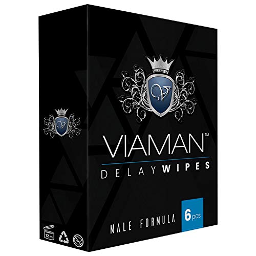 Retardante Masculino Viaman - Aumenta La Duración y Mejora El Rendimiento, Potenciador Masculino, Sólo Ingredientes Naturales, Disfruta De Relaciones Íntimas Más Duraderas E Intensas- 6 Toallitas