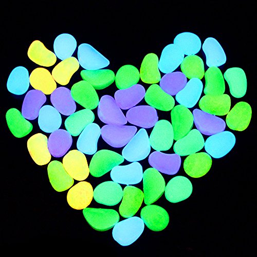 RETON 500 Piedras Man-Made Glow Piedras Luminosas Decorativas para Jardín Pasillo Yarda & Pecera Decoración Piedras (Color Mezclado)
