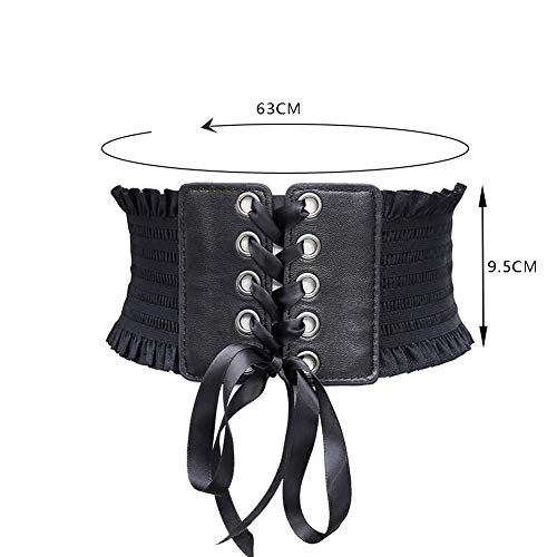 Retro De Las Mujeres Elásticos De Cintura Ancha Del Corsé Pretina Elástico Vestido De La Vendimia Correa De Cincha Con Cordones Para Señoras