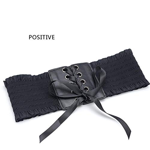 Retro De Las Mujeres Elásticos De Cintura Ancha Del Corsé Pretina Elástico Vestido De La Vendimia Correa De Cincha Con Cordones Para Señoras