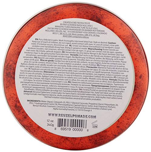 REUZEL Pomada Red Water Soluble High Sheen, 1 unidad (1 x 340 g)
