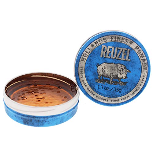 REUZEL Pomade Blue Strong Hold High Sheen Water Soluble, 1 unidad (1 x 35 g)