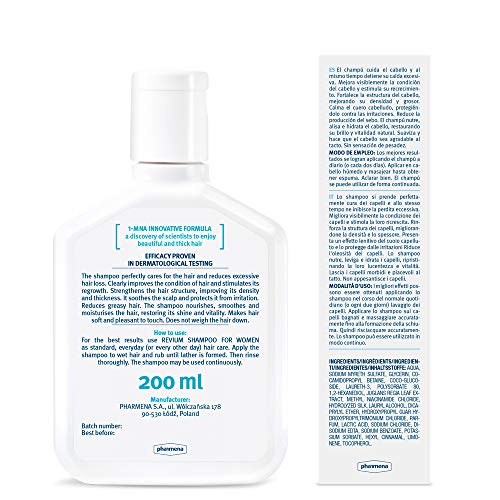 REVIUM INTENSIVE ANTI-HAIR LOSS SHAMPOO FOR WOMEN WITH 1-MNA MOLECULE , FOR WEAK EXCESSIVELY FALLING OUT HAIR 200 ml