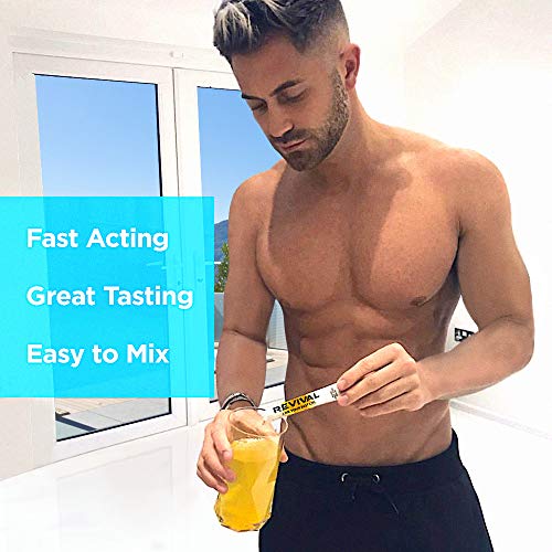 Revival, Rehidratación Rápida: Polvo de electrolitos - Potente Suplemento de Vitamina C, Bebida de Rehidratación, Tabletas Efervescentes para la Hidratación y Resaca Cura – Cereza 6 Paquete