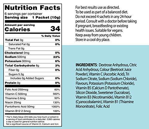Revival, Rehidratación Rápida: Polvo de electrolitos - Potente Suplemento de Vitamina C, Bebida de Rehidratación, Tabletas Efervescentes para la Hidratación y Resaca Cura – Cereza 6 Paquete