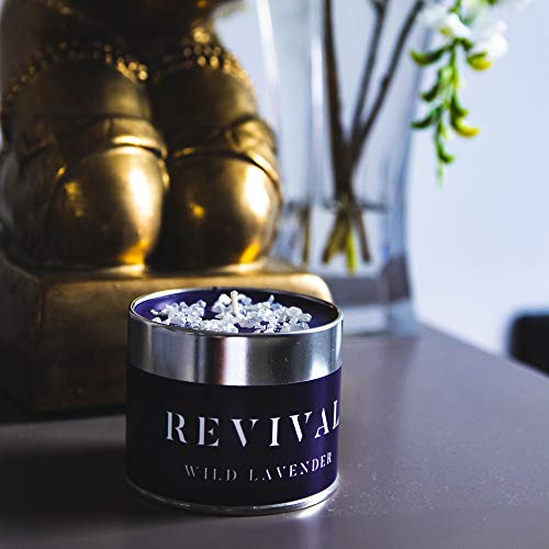Revival Vela aliviar el estrés de Lavanda Silvestre aceites Esenciales Naturales Dulces y cálidos - Tiempo de combustión 45 Horas