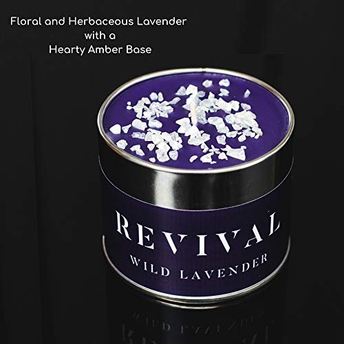 Revival Vela aliviar el estrés de Lavanda Silvestre aceites Esenciales Naturales Dulces y cálidos - Tiempo de combustión 45 Horas