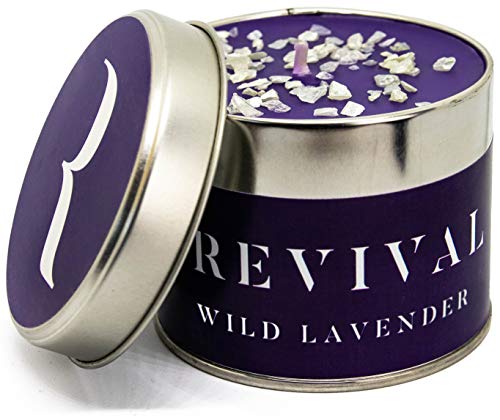 Revival Vela aliviar el estrés de Lavanda Silvestre aceites Esenciales Naturales Dulces y cálidos - Tiempo de combustión 45 Horas