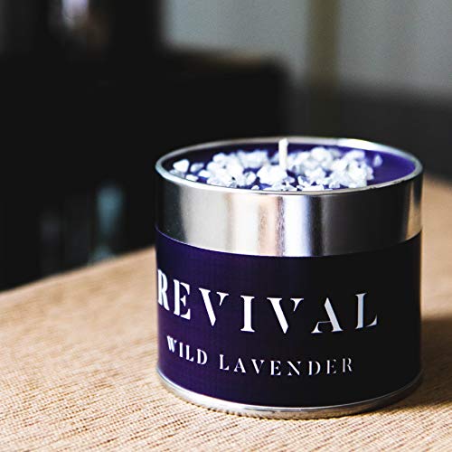 Revival Vela aliviar el estrés de Lavanda Silvestre aceites Esenciales Naturales Dulces y cálidos - Tiempo de combustión 45 Horas