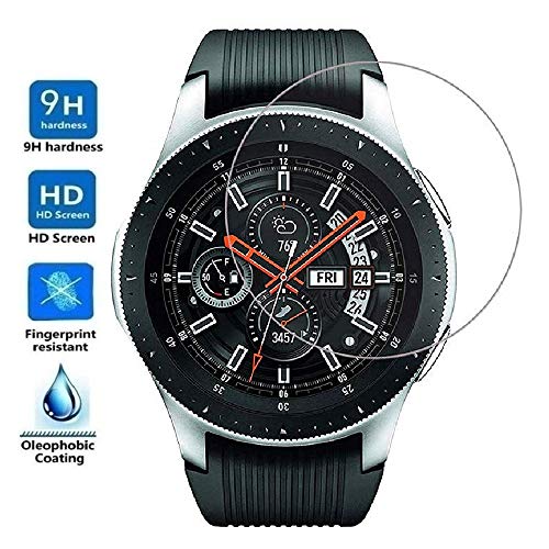 REY Protector de Pantalla para Samsung Galaxy Watch 46mm 2018, Cristal Vidrio Templado Premium