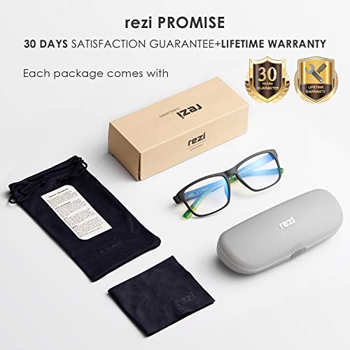 Rezi Gafas de ordenador Gafas Lectura para Protección contra Luz Azul - Alta Protección para Pantalla, Marco ultraligero | Luz anti-azul | 100% protección UV, Evita la Fatiga Ocular para PC, Móvil