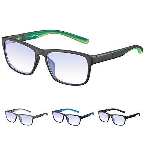 Rezi Gafas de ordenador Gafas Lectura para Protección contra Luz Azul - Alta Protección para Pantalla, Marco ultraligero | Luz anti-azul | 100% protección UV, Evita la Fatiga Ocular para PC, Móvil