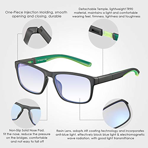 Rezi Gafas de ordenador Gafas Lectura para Protección contra Luz Azul - Alta Protección para Pantalla, Marco ultraligero | Luz anti-azul | 100% protección UV, Evita la Fatiga Ocular para PC, Móvil