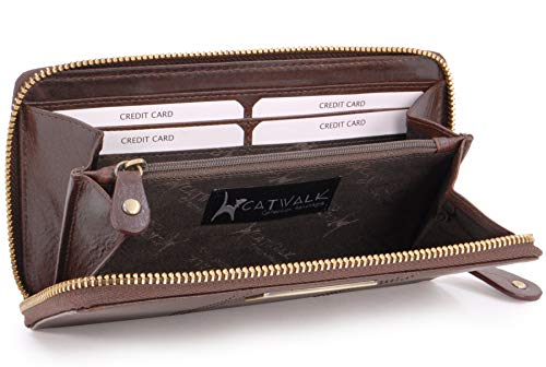 RFID - CATWALK COLLECTION - GALLERY - Billetera/Cartera de uso diario - Con caja de regalo - Cuero - Marrón