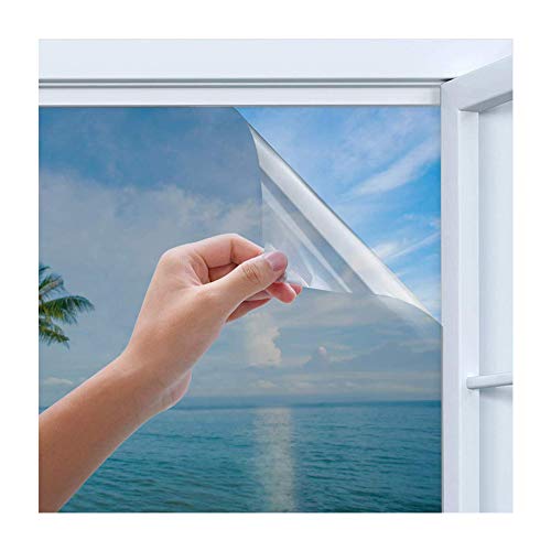 Rhodesy Vinilo Ventana Plata Protector, Homegoo Película Adhesiva Unidireccional Reflectante para Ventana, Control de Calor Anti UV Bloqueador Solar, Protección de Privacidad, 90 * 200cm