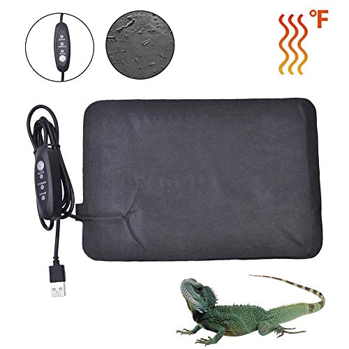 Rich-home Manta Termica Reptiles, 9W Esteras Térmicas para Reptiles Ajustables con Control De Temperatura | Alfombrilla De Calentamiento De Usos Múltiples PU Impermeable Y Fibra De Carbono