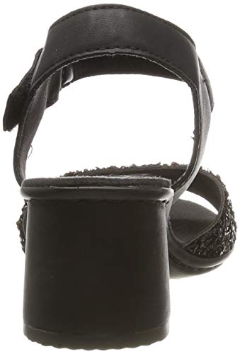Rieker 64689-00, Sandalias Punta Cerrada para Mujer, Negro (Schwarz/Schwarz 00), 38 EU