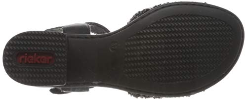 Rieker 64689-00, Sandalias Punta Cerrada para Mujer, Negro (Schwarz/Schwarz 00), 38 EU