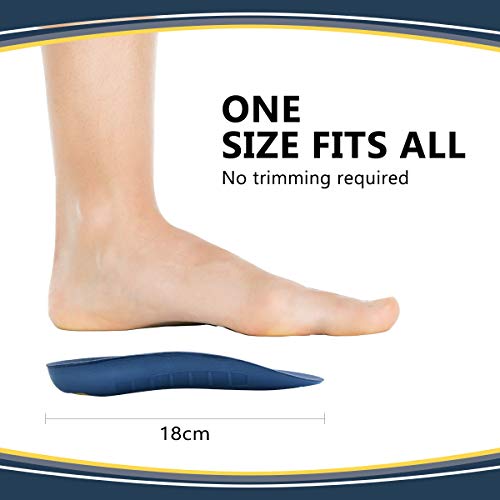 riemot 3/4 Plantillas Ortopédicas para el Tratamiento de la Fascitis Plantar, Pies Planos, los dolores del talón, la rodilla y la espalda Samt
