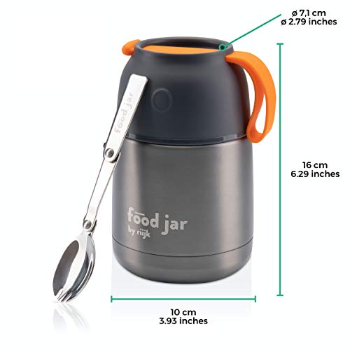 riijk Termos para Comida Caliente de Acero Inoxidable - Termo Alimentos para Bebé y Adulto con la Cuchara Plegable
