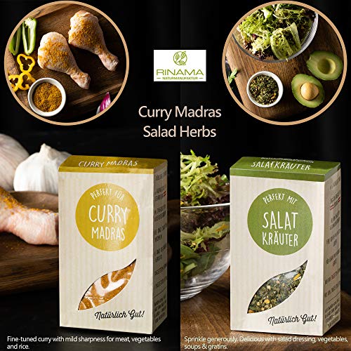 RINAMA – Lote de 6 mix de hierbas y especias «Veggie » para carne, pescado, verduras y ensaladas – Mezclas perfumadas - Comida, Barbacoa y condimentos – Estuche degustación para regalar