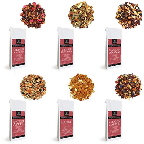 RINAMA – Lote de 6 paquetes de infusiones naturales a granel – Selección refinada de plantas, 6 mezclas perfumadas – Calidad austríaca – Regalo ideal para los aficionados de té e tisanas