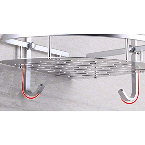 Rinconera de baño Multiply-X, estante para ducha de aleación de aluminio anodizado, con 2 estantes, montaje en pared, capacidad para jabón, champú y limpiador facial