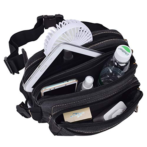 Riñoneras Deportivas de Gran Capacidad SUNSEATONRiñoneras Running Bolsa de Cintura para Hombres y Mujeres (Negro)