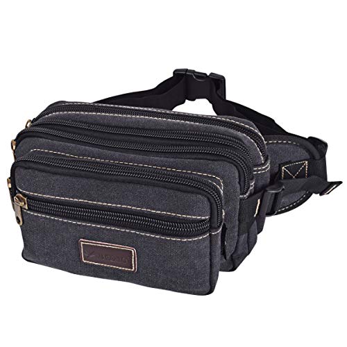 Riñoneras Deportivas de Gran Capacidad SUNSEATONRiñoneras Running Bolsa de Cintura para Hombres y Mujeres (Negro)