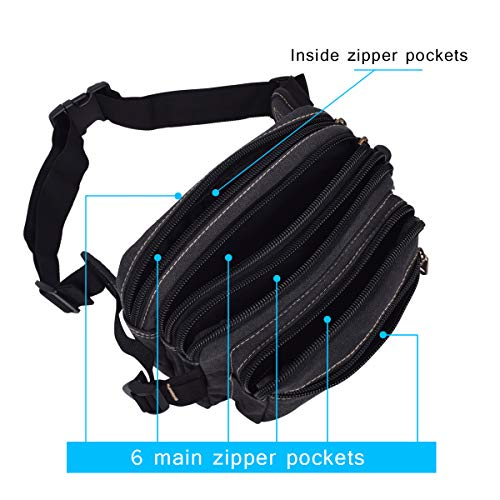 Riñoneras Deportivas de Gran Capacidad SUNSEATONRiñoneras Running Bolsa de Cintura para Hombres y Mujeres (Negro)