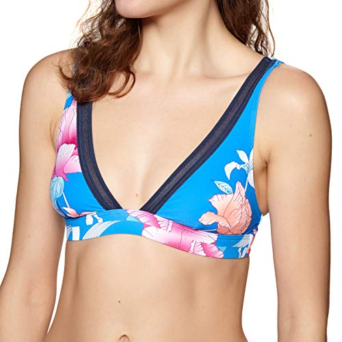 Rip Curl Infusión Flor Halter Mujeres Bikini Top X Pequeño Brillante Azul