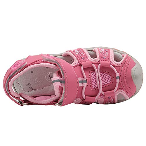 rismart Niña Dedo del pie Cerrado Los Deportes Mariposa Al Aire Libre Sandalias de Playa SN03025(Rosa,23 EU)