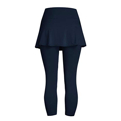 RISTHY Leggins para Damas Vestidos Falda Deportivos Pantalones 3/4 Largos Yoga Ejercicio Gimnasio Pantalón de Deportes Correr Entrenamiento Fitness Transpirables Cintura Alta Push Up