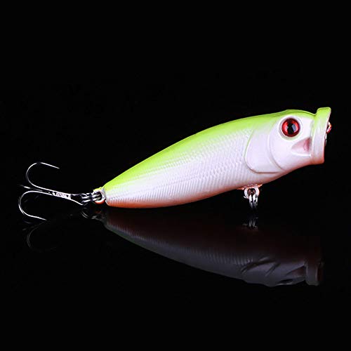 RIsxffp Fish Hook 6.5cm 8.7g Simulación Peces de Pesca Cebo Duro Señuelo Falso Abrazaderas con Agudos Ganchos Amarillo + Blanco