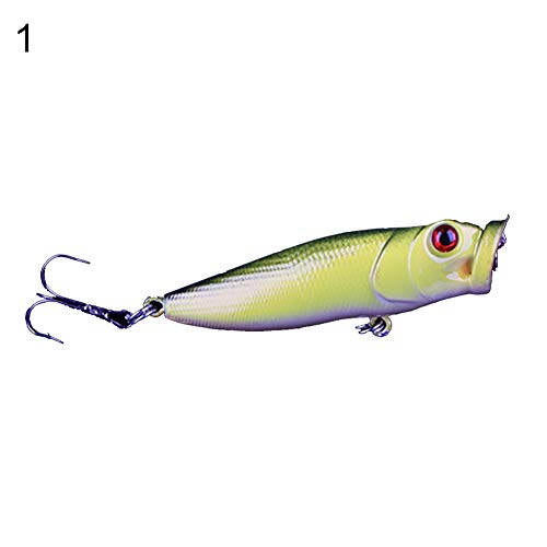 RIsxffp Fish Hook 6.5cm 8.7g Simulación Peces de Pesca Cebo Duro Señuelo Falso Abrazaderas con Agudos Ganchos Amarillo + Blanco