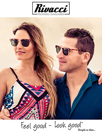 Rivacci Gafas de Sol de Moda Polarizadas - Marca Retro/Vintage – Lentes Deportivas – Dorado Marrón / G15 (verde/gris) Polarizado