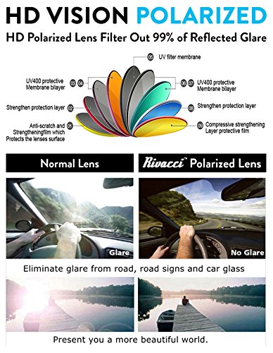 Rivacci Gafas de Sol de Moda Polarizadas - Marca Retro/Vintage – Lentes Deportivas – Dorado Marrón / G15 (verde/gris) Polarizado