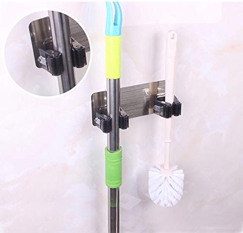 Rixow Colgador de Escobas, Colgador y Organizador para Fregonas y Batería de Cocina, Escoba Multifunción y Portaescobillas para Baño, Sala de Estar, Balcón, La Cocina - 6 PCS Ganchos Adhesivos