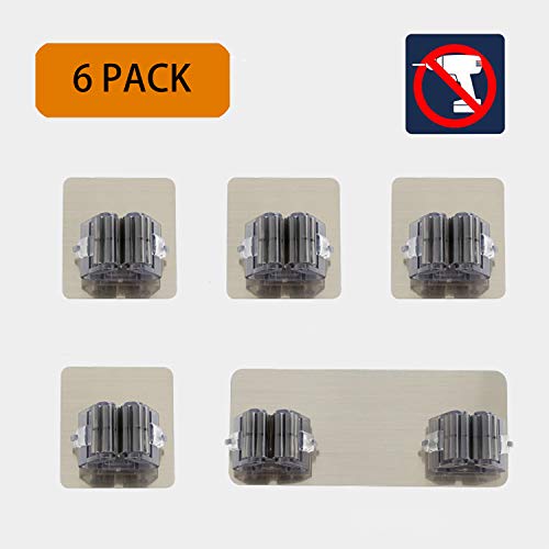 Rixow Colgador de Escobas, Colgador y Organizador para Fregonas y Batería de Cocina, Escoba Multifunción y Portaescobillas para Baño, Sala de Estar, Balcón, La Cocina - 6 PCS Ganchos Adhesivos
