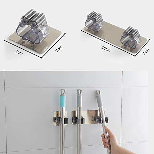 Rixow Colgador de Escobas, Colgador y Organizador para Fregonas y Batería de Cocina, Escoba Multifunción y Portaescobillas para Baño, Sala de Estar, Balcón, La Cocina - 6 PCS Ganchos Adhesivos